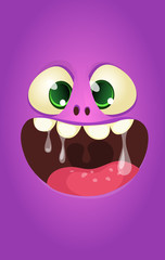 Cartoon monster face laughing. Stock illustration