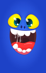 Cartoon monster face laughing. Stock illustration