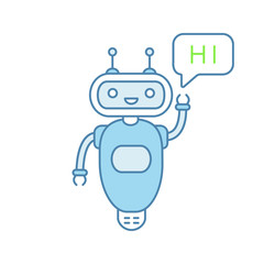 Chatbot saying hi color icon