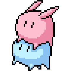 Fototapeta premium vector pixel art rabbit monster