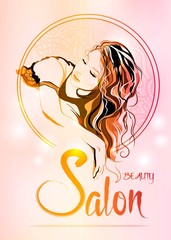 Beauty Female Face Logo Design.Cosmetic salon logo design. Creative Woman Face Vector. Hair Salon Logo.