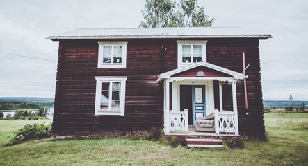 Old wooden house in Swedish Lapland