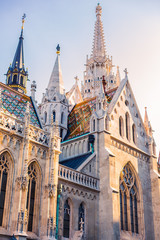 HUNGARY, BUDAPEST: Matyash Church with colorful rooftop. Beautiful medieval Hungarian church of...