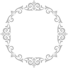 Decorative frame Elegant vector element for design in Eastern style, place for text. Floral grey border. Lace illustration for invitations and greeting cards