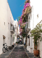 Street of Cadaques in Catalonia
