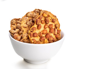 Rempeyek , fried cracker with peanut popular in Malaysia and Indonesia