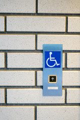 Disabled sign in the lift