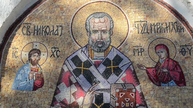 Icons on Orthodox monastery church  