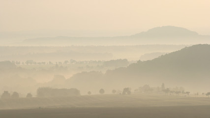 Traumhafte Morgenstimmung bei Herrnhut