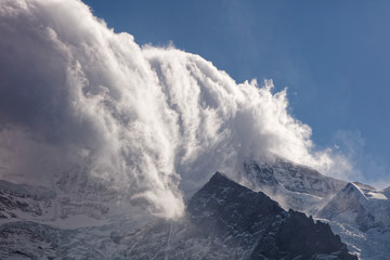 Stormy weather over Jungfrau massif - Kleine Scheidegg, Jungfrau Region, Switzerland