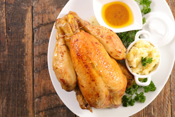 roasted chicken with mashed potato