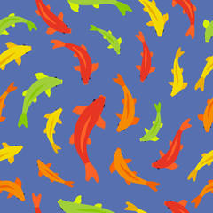 Seamless vector pattern with koi fish. Perfect for wallpapers, web page backgrounds, surface textures, textile.