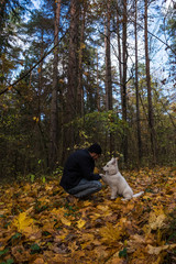 a man and a dog 