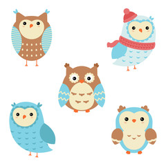 Set of christmas characters.