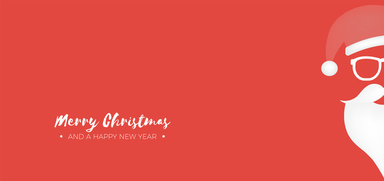 Banner Weihnachtsmann mit Brille - Merry Christmas