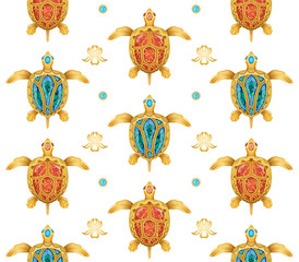 Decorative ornament of turtles