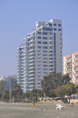 Fototapeta na wymiar The beautiful Olympic Residence (Hotel) building Limassol in Cyprus