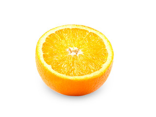 orange fruit half isolated on white background