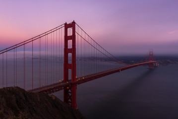 Fototapeta na wymiar Golden Gate Bridge from Battery Spencer in San Francisco, California, USA
