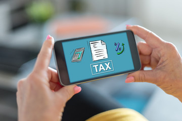 Tax concept on a smartphone