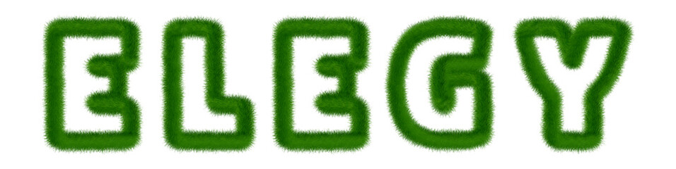 Elegy - text written with grass