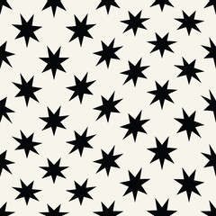 Seamless geometric star vector pattern. Retro design backdrop texture.