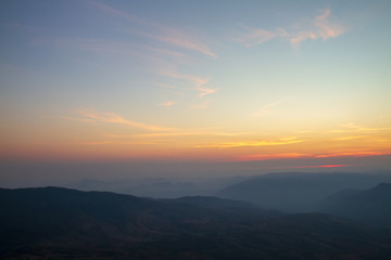 sunset in the mountains