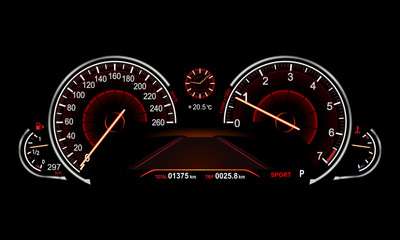 Fototapeta premium realistic car dashboard.