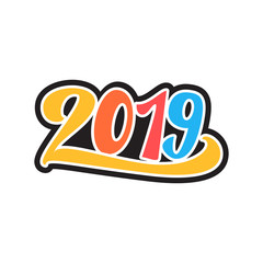 Happy 2019 new year sticker