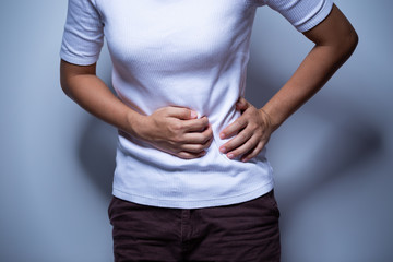 Woman has stomach ache