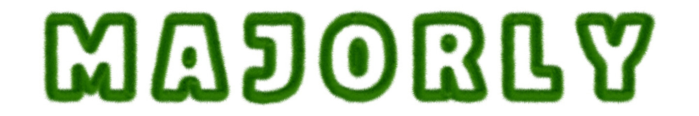 Majorly - text written with grass