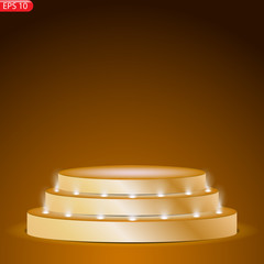 Stage podium with lighting