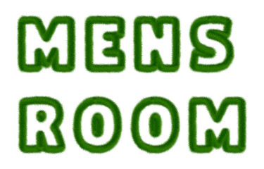 Fototapeta premium Men's Room - text written with grass