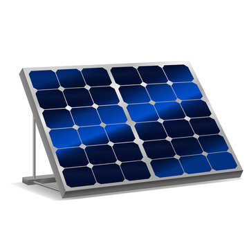 Realistic Detailed 3d Solar Panels with Shadow. Vector