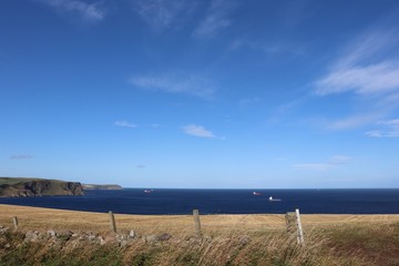 Field and coastline
