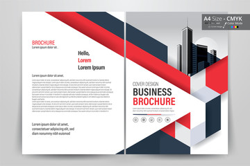 Red Business Brochure Layout Template. Vector illustration