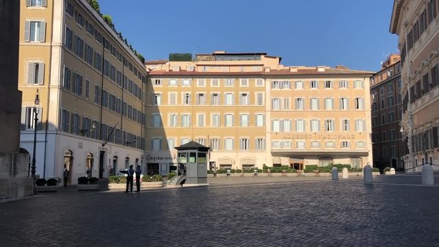 Piazza Montecitorio. A view of the obelisk and the square