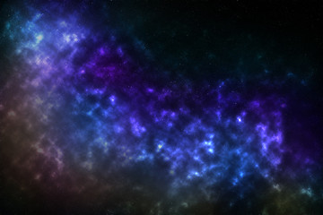 Colorful galaxy in space. Dust and stars. Background texture.