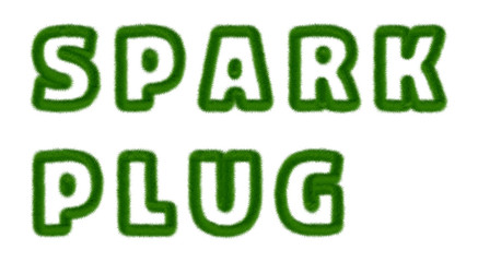 Naklejka premium Spark Plug - text written with grass