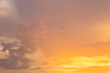 Naklejka na ściany i meble sun set sky with cloud background in evening. twilight sky.