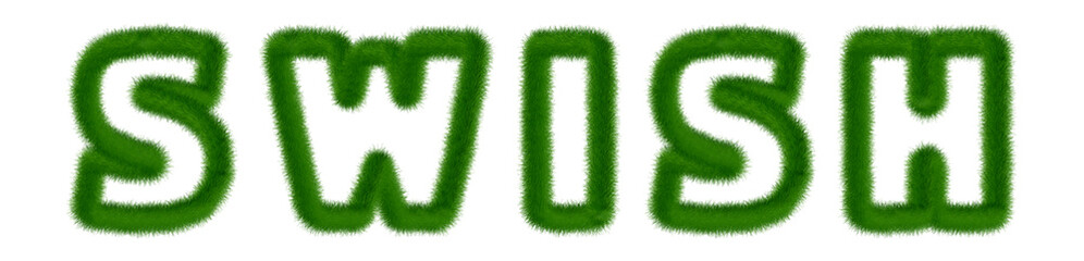 Swish - text written with grass