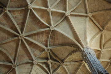 Celling in the Cathedral in Jeronimos monastery in Belem, Lisbon