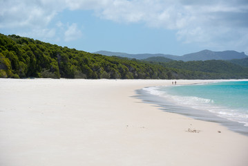 Whitehaven Beach in the Whitsunday Islands, Queensland, Australia on a sunny day