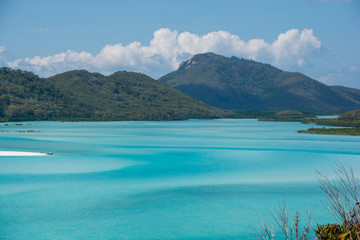 Whitehaven Beach in the Whitsunday Islands, Queensland, Australia on a sunny day