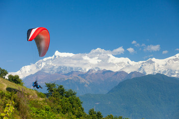 Paragliding over Pokhara, Nepal