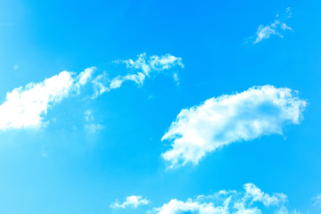 Closeup of blue sky with white cloud texture background