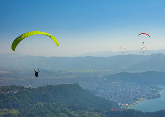 Paragliding over Pokhara, Nepal