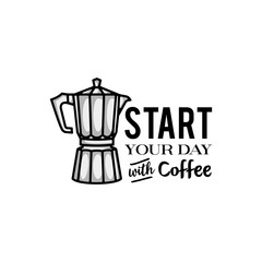 Coffee pot logo design, Coffee shop motivation logo design inspiration