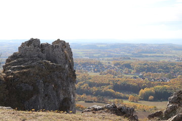 Hintergrund, Postkarte - Naturparadies fränkische Schweiz im goldenen Herbst