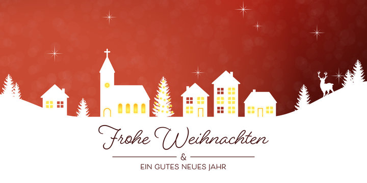 Christmas Greetings - Winter Village - Christmas Landscape